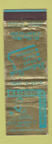 Matchbook Cover - ME Leidig Restaurant York PA girlie WORN