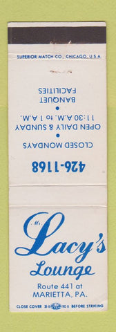 Matchbook Cover - Lacy's Lounge Marietta PA