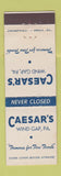 Matchbook Cover - Caesar's Restaurant Wind Gap PA