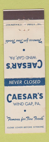 Matchbook Cover - Caesar's Restaurant Wind Gap PA