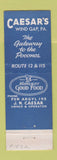 Matchbook Cover - Caesar's Restaurant Wind Gap PA