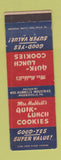 Matchbook Cover - Mrs. Hubbell's Quik Lunch Cookies Phoenixville PA