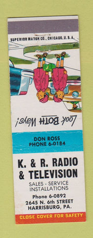 Matchbook Cover - K&R Radio TV Harrisburg PA