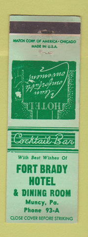 Matchbook Cover - Fort Brady Hotel Muncy PA