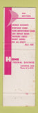 Matchbook Cover - Home Federal Savings Lakewood OH