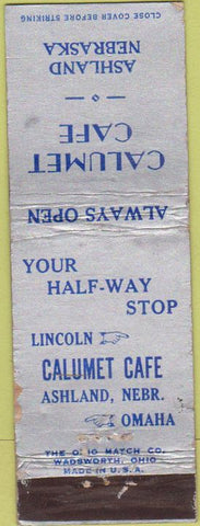 Matchbook Cover - Calumet Cafe Ashland NE WEAR