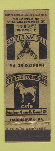 Matchbook Cover - Christie Johnon's Harrisburg PA Antlers