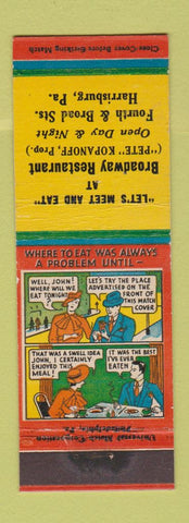 Matchbook Cover - Broadway Restaurant Harrisburg PA WEAR