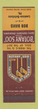 Matchbook Cover - Botany 500 Men's Clothes Bob Davis Lewiston Bellefonte PA