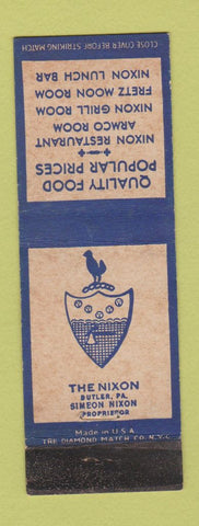 Matchbook Cover - Nixon Restaurant Butler PA