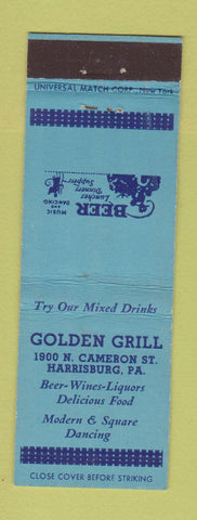 Matchbook Cover - Golden Grill Harrisburg PA