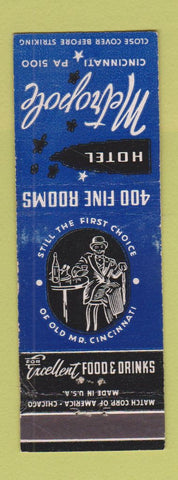 Matchbook Cover - Hotel Metropole Cincinnati OH