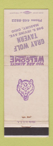 Matchbook Cover - Gray Wolf Tavern Masury OH