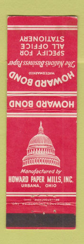 Matchbook Cover - Howard Bond Paper Urbana OH MERCHANTS