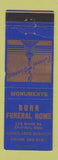 Matchbook Cover - Burr Funeral Home Chardon OH