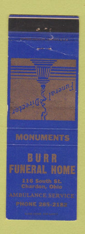 Matchbook Cover - Burr Funeral Home Chardon OH