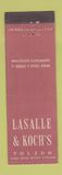 Matchbook Cover - Lasalle & Koch's Toledo OH store department?