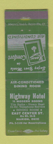 Matchbook Cover - Highway Hotel Marion OH