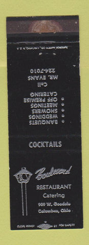 Matchbook Cover - Boulevard Restaurant Columbus OH WEAR