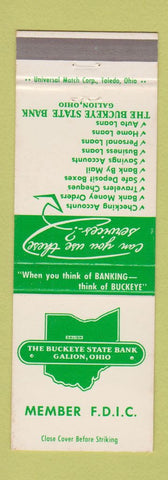 Matchbook Cover - Buckeye State Bank Galion OH