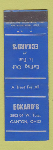 Matchbook Cover - Eckard's Restaurant Canton OH MERCHANTS WEAR
