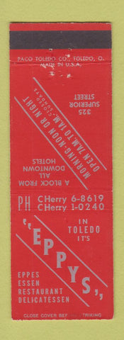 Matchbook Cover - Eppys Restaurant Deli Toledo OH