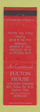 Matchbook Cover - Fulton House Canton OH restaurant