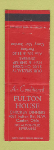 Matchbook Cover - Fulton House Canton OH restaurant