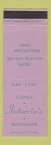 Matchbook Cover - Intorcio's Restaurant Willoughby OH