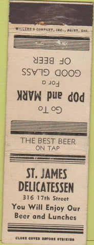 Matchbook Cover - ST James Deli NO TOWN wear