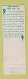 Matchbook Cover - Aqua Marine Swimming Club Avon on the Lake OH