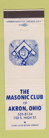 Matchbook Cover - Masonic Club of Akron OH