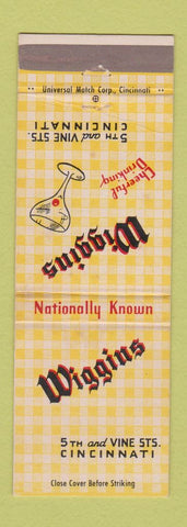 Matchbook Cover - Wiggins Cincinnati OH