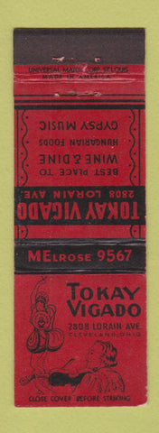 Matchbook Cover - Tokay Vigado Cleveland OH girlie Gypsy Hungarian