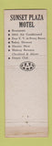 Matchbook Cover - Sunset Plaza Motel Restaurant Northfield OH WEAR