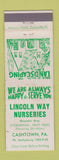 Matchbook Cover - Lincoln Way Nurseries Cashtown PA WEAR