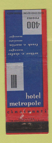 Matchbook Cover - Hotel Metropole Cincinnati OH WEAR