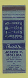 Matchbook Cover - Joseph Mollica Beer Distributor McKees Rocks PA