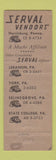 Matchbook Cover - Serval Vendors Vending Harrisburg PA