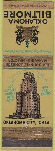 Matchbook Cover - Oklahoma Biltmore Hotel Oklahoma City OK