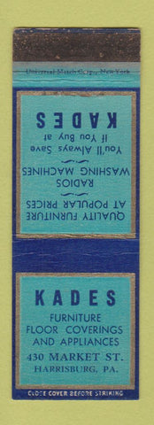 Matchbook Cover - Kades Furniture Appliances Harrisburg PA WEAR