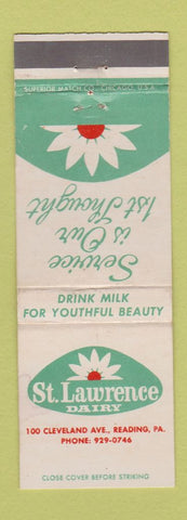 Matchbook Cover - St Lawrence Dairy Reading PA