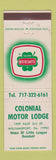 Matchbook Cover - Colonial Motor Lodge Williamsport PA