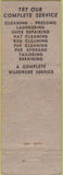 Matchbook Cover - Kelley Cleaners Launderers NO TOWN POOR