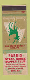 Matchbook Cover - Parris Steak House Erie PA Christmas