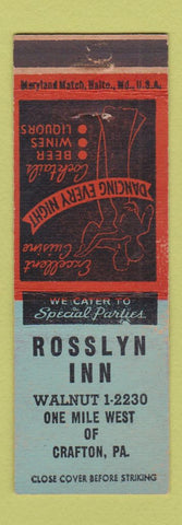 Matchbook Cover - Rosslyn Inn Crafton PA