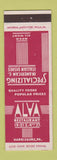 Matchbook Cover - Alva Restaurant Harrisburg PA