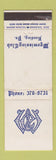 Matchbook Cover - Wyomissing Club Reading PA WEAR