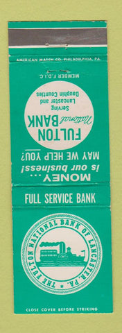Matchbook Cover - Fulton National Bank of Lancaster PA