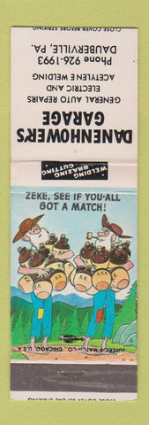 Matchbook Cover - Danenhower's Garage Dauberville PA hillbilly
